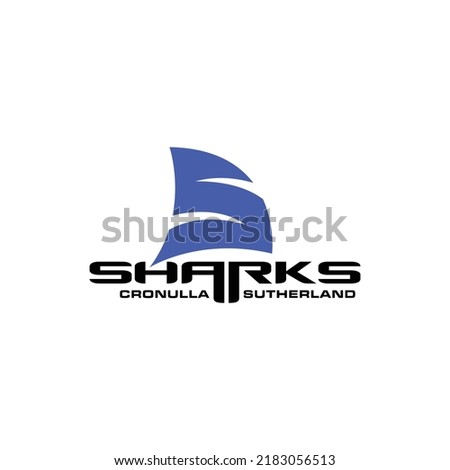 Abstract simple sharks cronulla sutherland logo design template