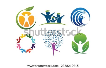 BEST People, community, creative hub, social connection icons and logo set Vector format.