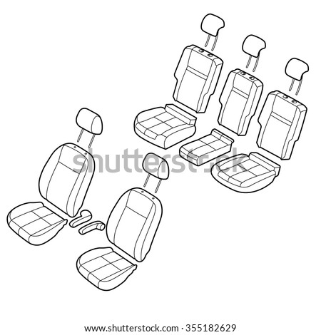 Car Seats Outline Isometric Drawing Vector - 355182629 : Shutterstock