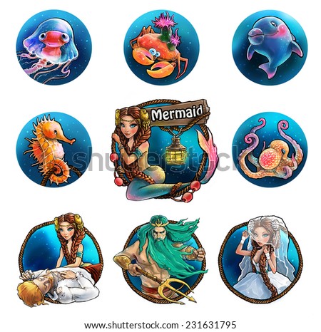 the little mermaid and her friends