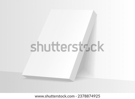 Mockup poster with shadow blinds from window. Mock up sheet paper. White empty blank. Vertical mockup. Light from window. Realistic reflected shadow on wall. Overlay effect. Shade jalousie.