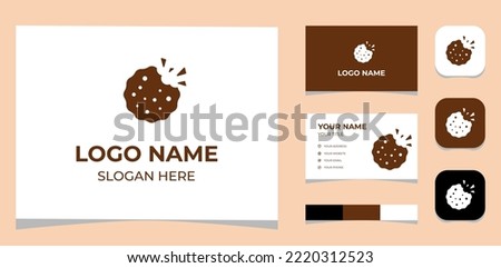 Template Logo Creative Initial Biscuit, crunch, crispy, snack shape concept. Creative Template with color pallet, visual branding, business card and icon.