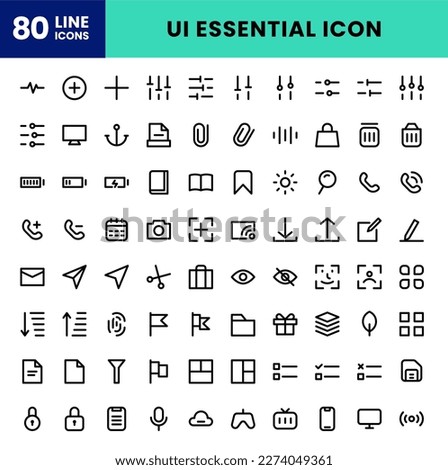 Icon Pack User Interface Button, Ui basic essential, Button. editable file and color.