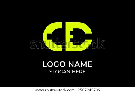 Logo Letter C D combined electric socket with negative space, power, charger, electrical, electric icon logo. Editable file