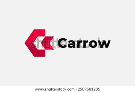 Logo Arrow and Letter C, Template creative design fintech, technology, arrow, growth and increase symbols icon. Editable file