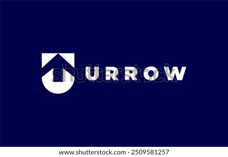 Logo Arrow and Letter U, Template creative design fintech, technology, arrow, growth and increase symbols icon. Editable file