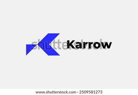 Logo Arrow and Letter K, Template creative design fintech, technology, arrow, growth and increase symbols icon. Editable file