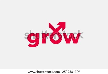 Logo Arrow and Letter O with Growth Text, Template creative design fintech, technology, arrow, growth and increase symbols icon. Editable file