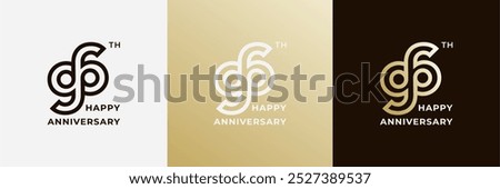 Logo 96th, 96 years anniversary, Creative design template for celebration, greeting and invitation. Editable file