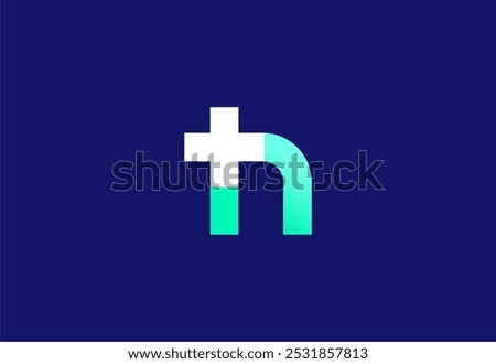 Logo letter H with symbol medical plus, Creative template for hospital and healthcare.