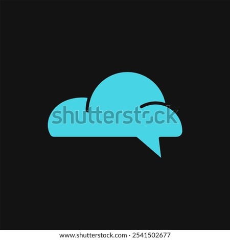 Icon Flat Color cloud chat. Fill color style.