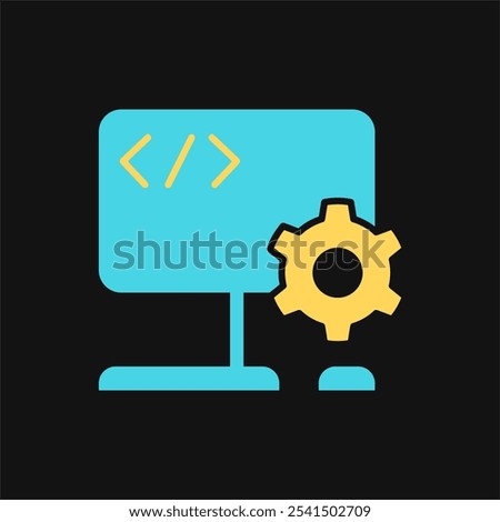 Icon Flat Color computer coding setting. Fill color style.