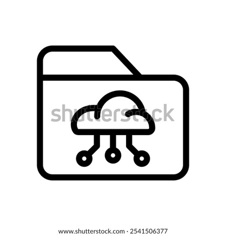 Icon Line folder cloud system. Outline style.