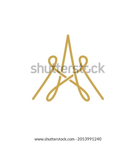 hand drawn letter am or ma logo design Imagine de stoc © 