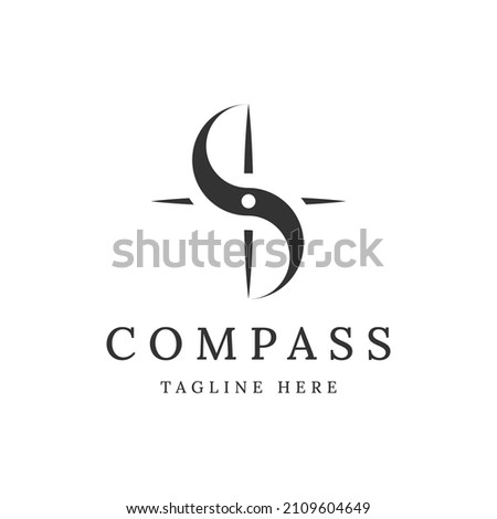 letter S compass logo. combination of letter S and compass logo design