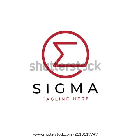 red sigma in circle logo design