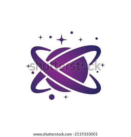 letter X planet logo. modern combination letter X and planet logo design