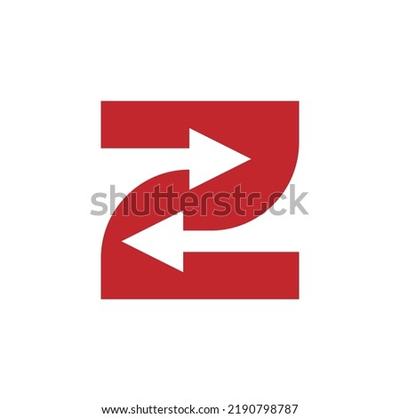 modern letter Z with arrows vector logo design