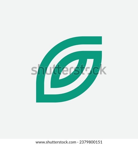 modern letter G leaf green growth garden nature logo design