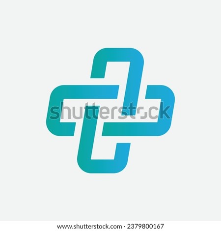 modern healthcare medical cross plus health logo design