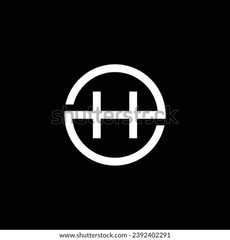 minimal letter H circle logo design