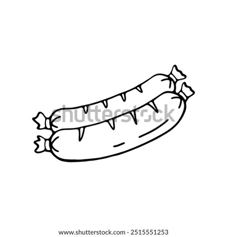 illustration of two sausage links with simple detailing.