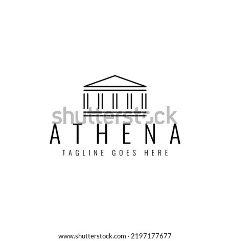 minimal greek temple vector logo design