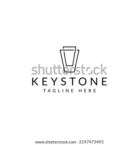 keystone line vector logo design