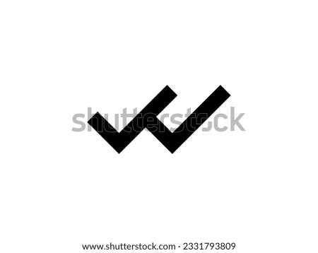 letter W or double check mark logo design