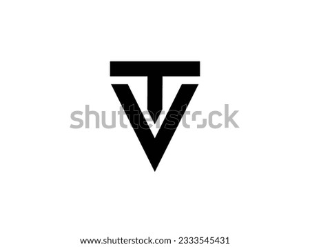 monogram letter VT or TV logo design