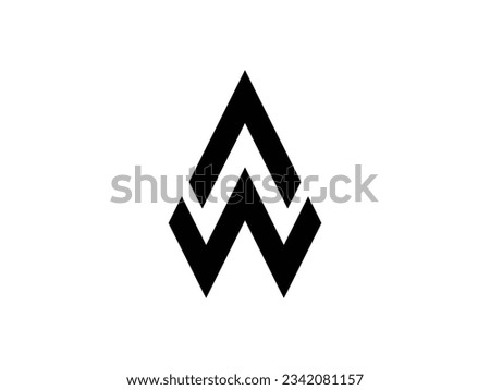 modern monogram letter AW or WA logo design