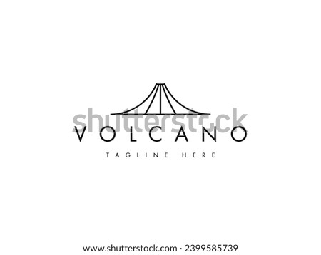 minimal volcano mountain line logo design