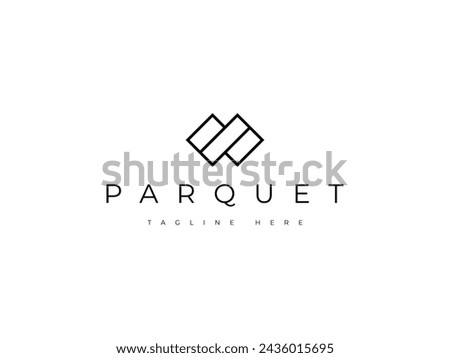 abstract parquet wood floor logo design