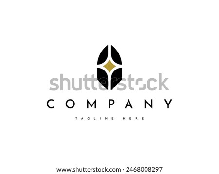 spartan helmet with golden star logo design