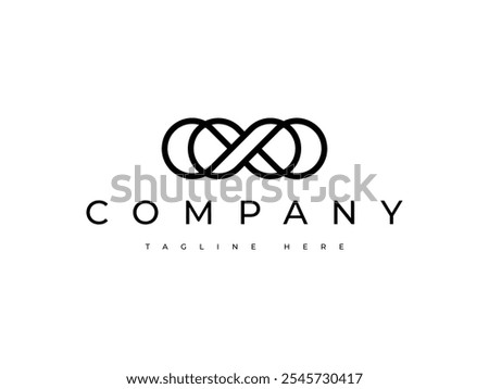 letter X monogram with infinity line logo design