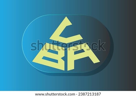 CBA, BA, logos. Abstract initial monogram letter alphabet logo design On blue background.