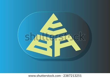 EBA, BA, logos. Abstract initial monogram letter alphabet logo design