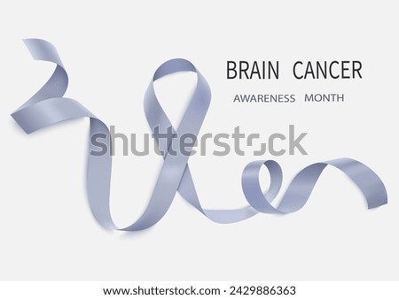 Grey ribbon as symbol of borderline personality disorder, diabetes, asthma and brain cancer awareness