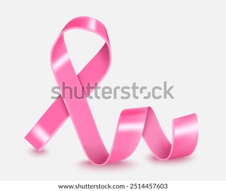 Breast cancer awareness pink ribbon. Banner template design. During October, which is Breast Cancer Awareness Month, this ribbon is widely used in campaigns to promote awareness.