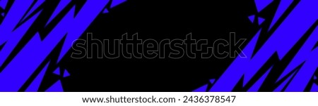 sports background, banner design in blue and black with pointed shapes and empty space	
