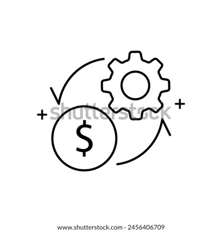 Financial Optimization Vector Icon Design Employing strategic financial management techniques to maximize efficiency, minimize costs, and enhance profitability across various aspects of business