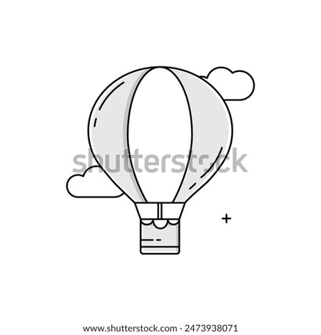 Hot Air Balloon, Balloon Ride, Air Adventure, Hot Air Ballooning, Scenic Flight, Balloon Festival, Sky Travel Vector Icon Design