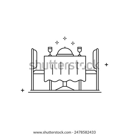 Restaurant Dining Table, Restaurant, Dinner, Dining Table, Cuisine, Food Service, Eating Out, Meal Time, Dining Experience Vector Icon Design