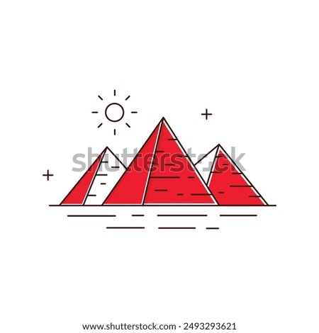 Giza Pyramid Vector Icon Design