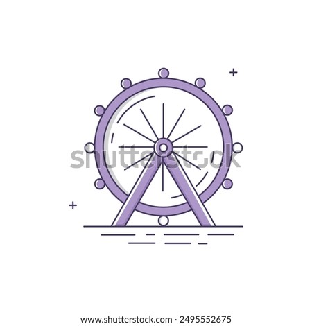 Ferris Wheel Vector Icon Design