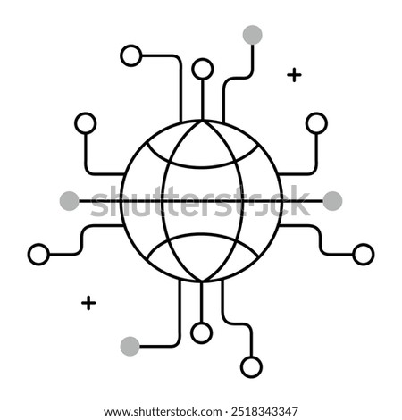 International Network and Technology VEctor Icon Design, technology solutions, tech innovation, global systems, international tech