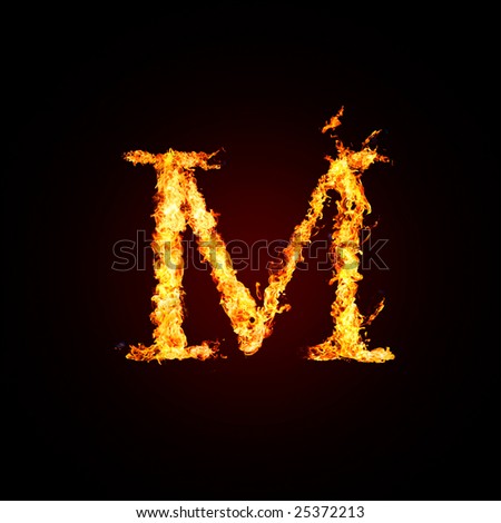 Fiery Font. Letter M, Capital Stock Photo 25372213 : Shutterstock