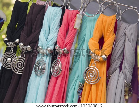 Fashion Accessory-Colorful scarfs on the market