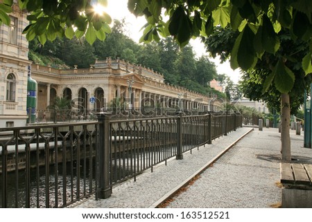 Mlinsky Colonnada in Carlsbad - Karlovy Vary,Czech famous spa place