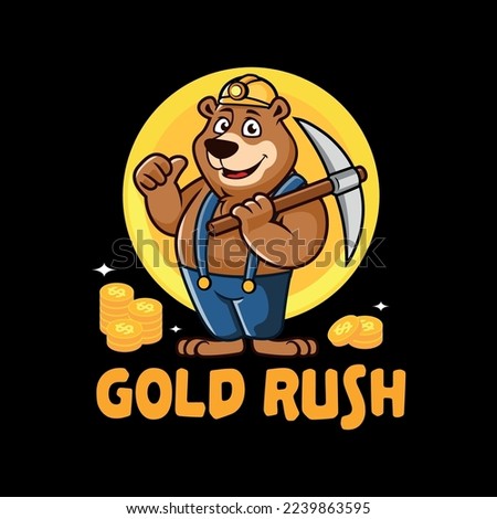 Bear Hold Mining Axe Illustration